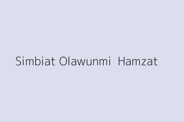 Simbiat Olawunmi  Hamzat 